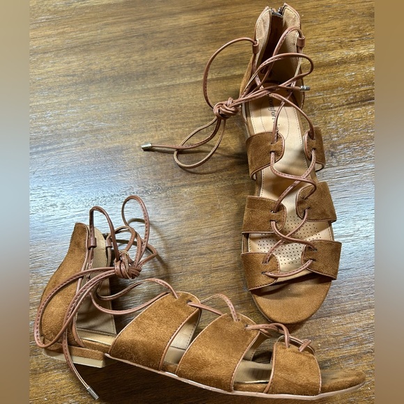 Comfortview Zipback Gladiator Women’s 11M Tan Open Toe Slip On Strappy Sandals - Picture 1 of 5